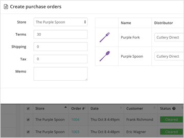 Build purchase orders from open orders